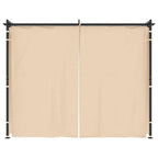 vidaXL Pavillon mit Vorhängen 3 x 3 m Creme Stahl