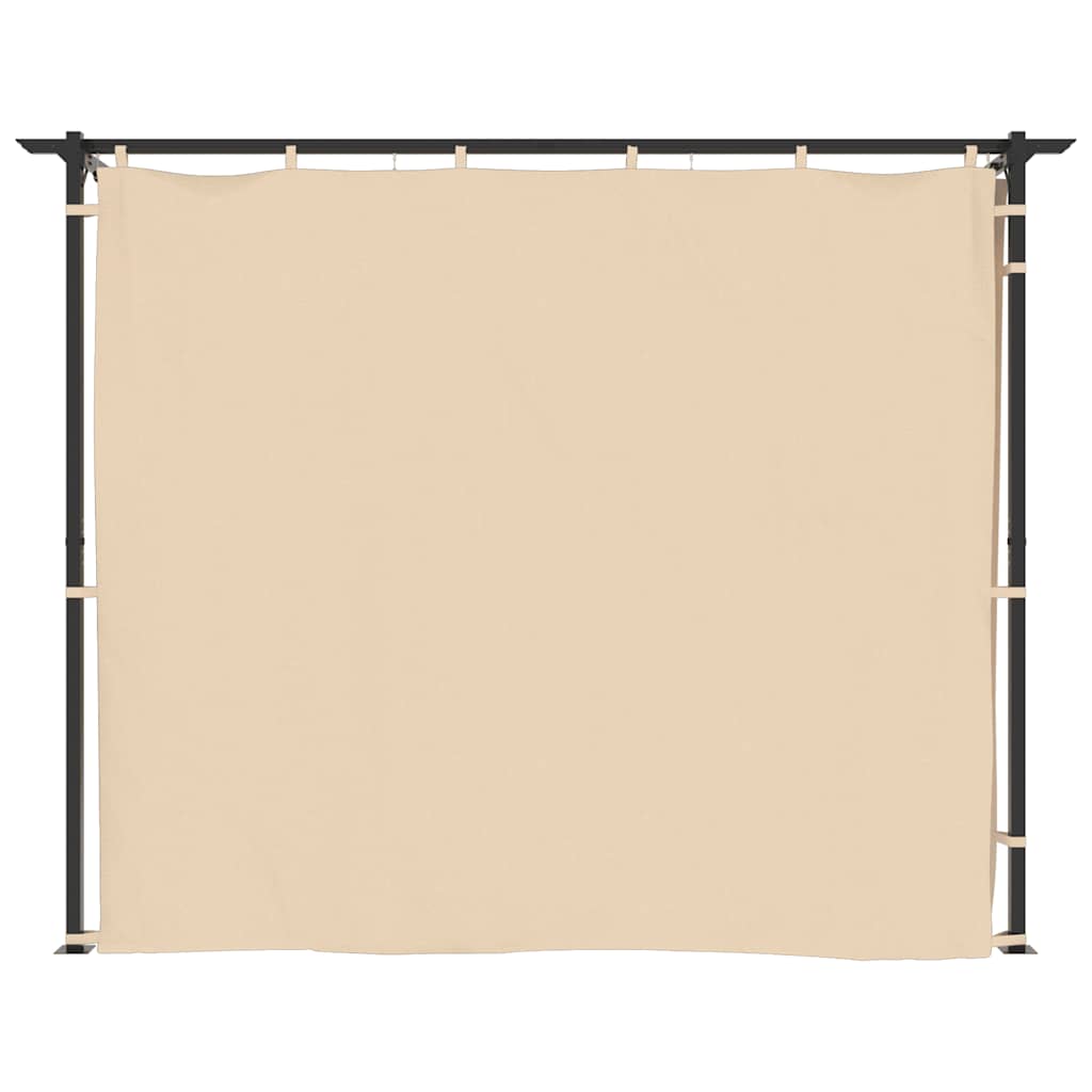 vidaXL Pavillon mit Vorhängen 3 x 3 m Creme Stahl