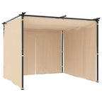 vidaXL Pavillon mit Vorhängen 3 x 3 m Creme Stahl