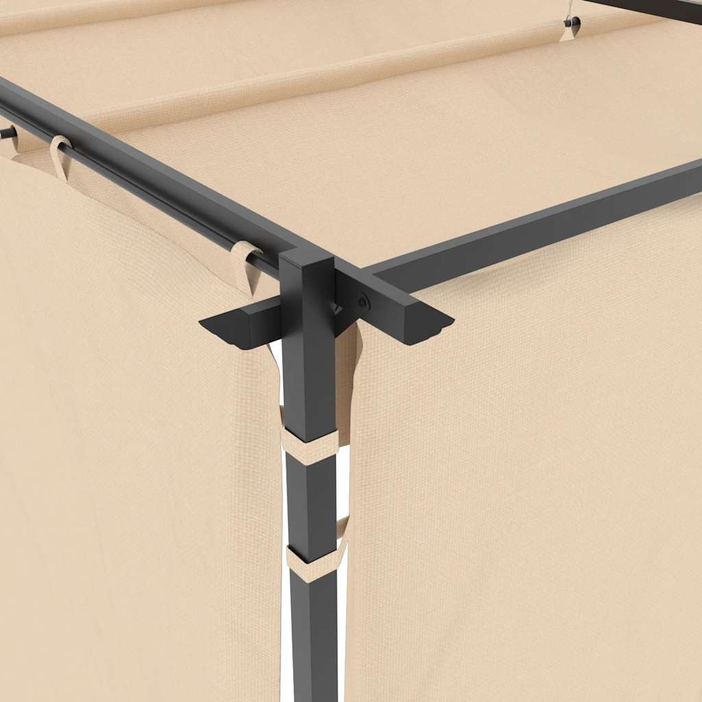 vidaXL Pavillon mit Vorhängen 3 x 3 m Creme Stahl
