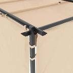 vidaXL Pavillon mit Vorhängen 3 x 3 m Creme Stahl