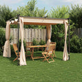 vidaXL Pavillon mit Vorhängen 3 x 3 m Creme Stahl