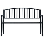 vidaXL Gartenbank 118 cm Stahl Schwarz