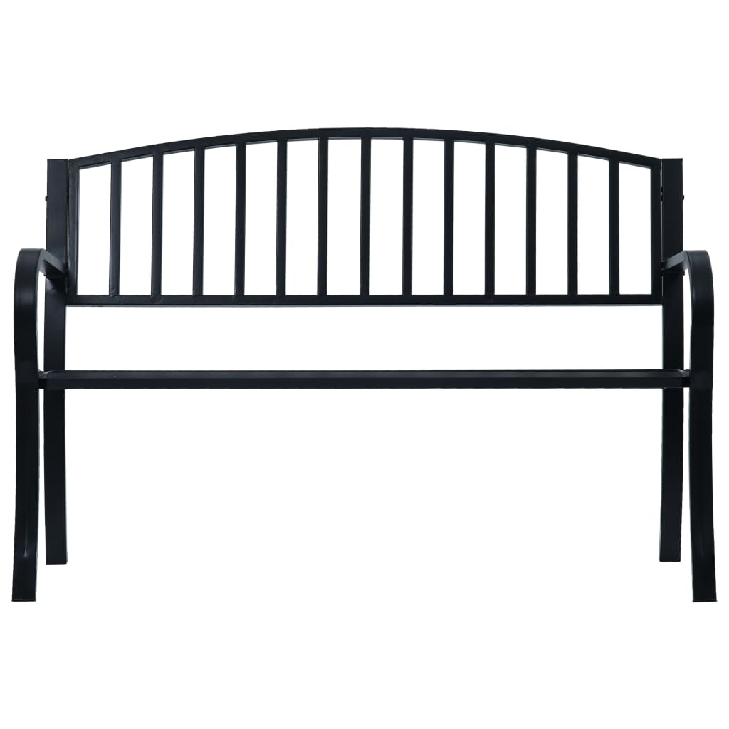 vidaXL Gartenbank 118 cm Stahl Schwarz