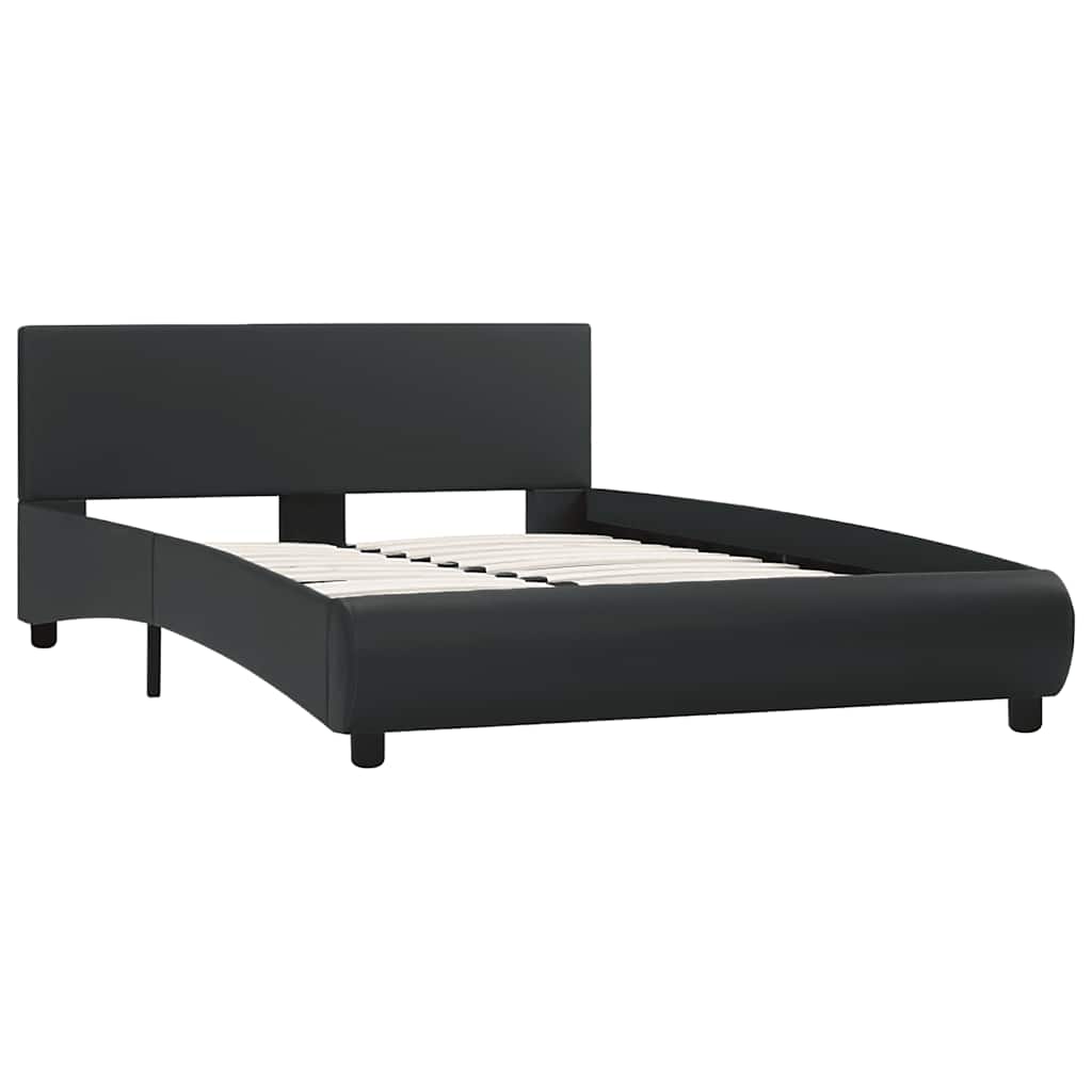 vidaXL Bett mit LED-Beleuchtung ohne Matratze Schwarz