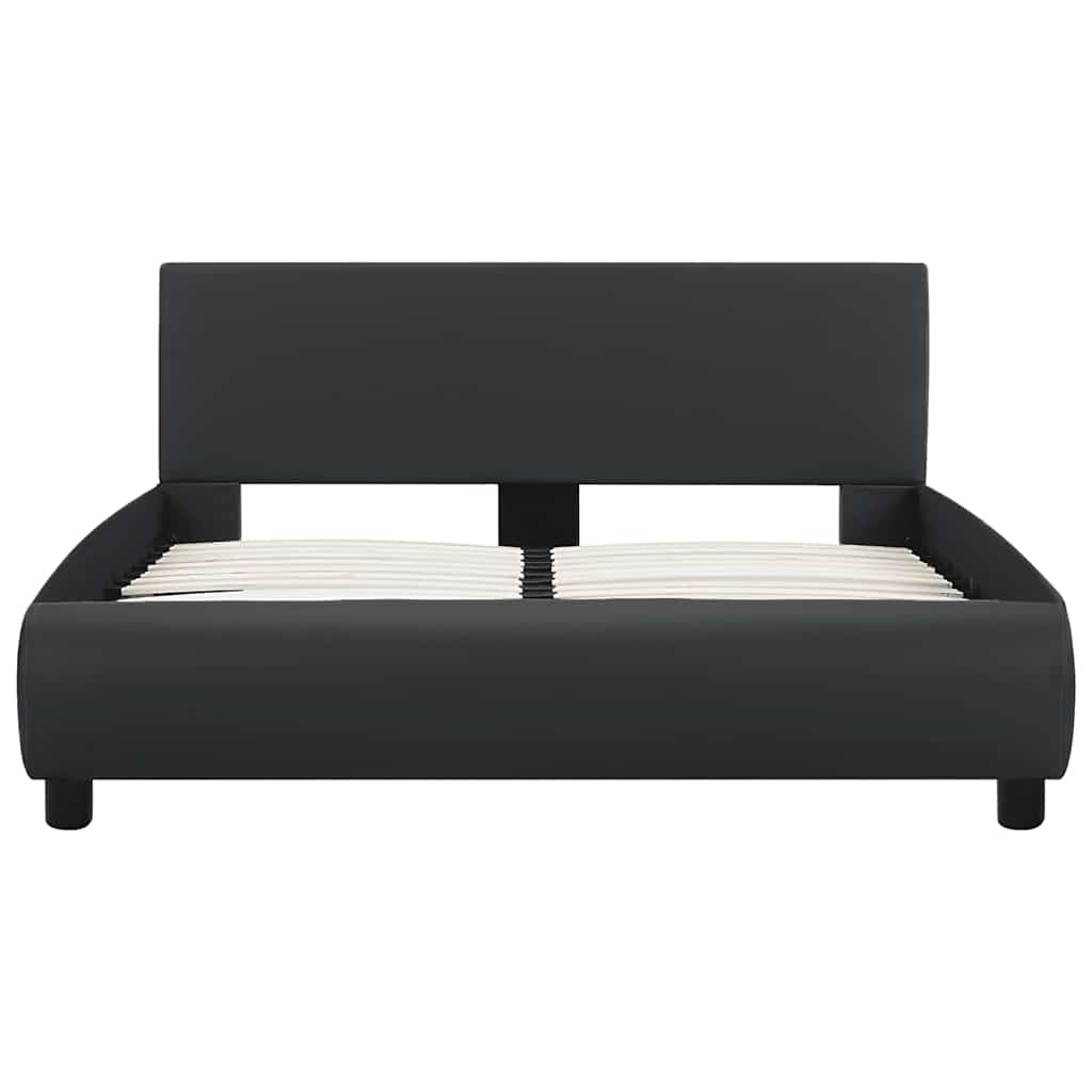 vidaXL Bett mit LED-Beleuchtung ohne Matratze Schwarz
