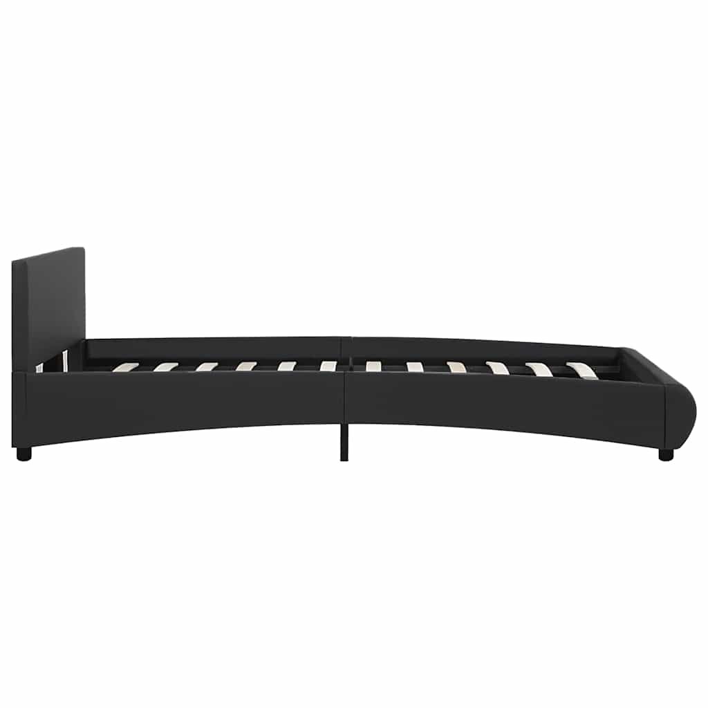 vidaXL Bett mit LED-Beleuchtung ohne Matratze Schwarz