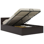 vidaXL Bett mit Bettkasten Hydraulisch Grau Kunstleder