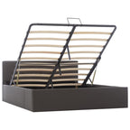 vidaXL Bett mit Bettkasten Hydraulisch Grau Kunstleder