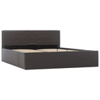 vidaXL Bett mit Bettkasten Hydraulisch Grau Kunstleder