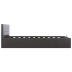 vidaXL Bett mit Bettkasten Hydraulisch Grau Kunstleder