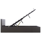 vidaXL Bett mit Bettkasten Hydraulisch Grau Kunstleder