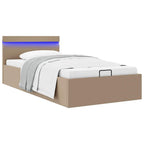 vidaXL Bett mit Bettkasten LED Cappuccino-Braun Kunstleder
