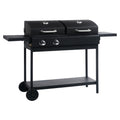 vidaXL Gas- und Holzkohle-Grill mit 2 Brennern