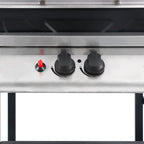 vidaXL Gasgrill mit Beistelltisch auf 3 Ebenen Schwarz und Silbern