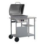 vidaXL Gasgrill mit Beistelltisch auf 3 Ebenen Silbern