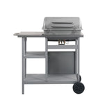 vidaXL Gasgrill mit Beistelltisch auf 3 Ebenen Silbern