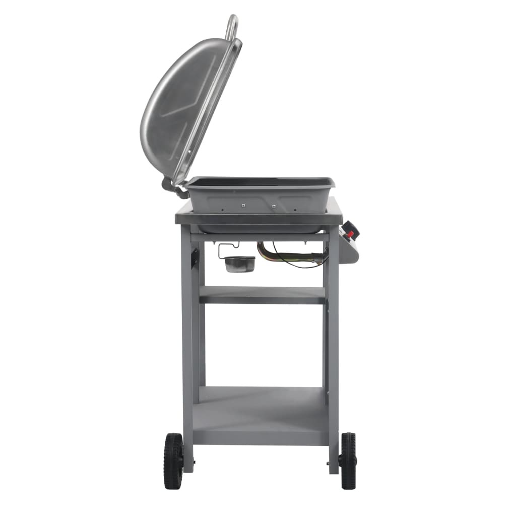vidaXL Gasgrill mit Beistelltisch auf 3 Ebenen Silbern