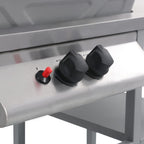 vidaXL Gasgrill mit Beistelltisch auf 3 Ebenen Silbern