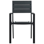 vidaXL Gartenstühle 2 Stk. Schwarz HDPE Holz-Optik