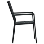 vidaXL Gartenstühle 2 Stk. Schwarz HDPE Holz-Optik