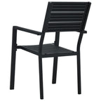 vidaXL Gartenstühle 2 Stk. Schwarz HDPE Holz-Optik