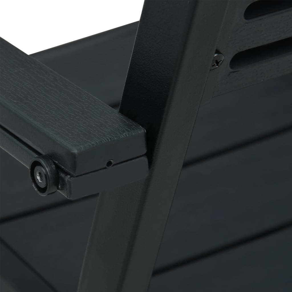 vidaXL Gartenstühle 2 Stk. Schwarz HDPE Holz-Optik