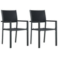 vidaXL Gartenstühle 2 Stk. Schwarz Kunststoff Rattan-Optik