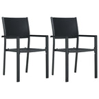 vidaXL Gartenstühle 2 Stk. Schwarz Kunststoff Rattan-Optik
