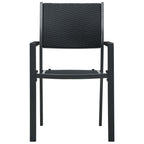 vidaXL Gartenstühle 2 Stk. Schwarz Kunststoff Rattan-Optik
