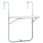 vidaXL Balkon-Hängetisch Weiß 60x64x83,5 cm Kunststoff Rattan-Optik