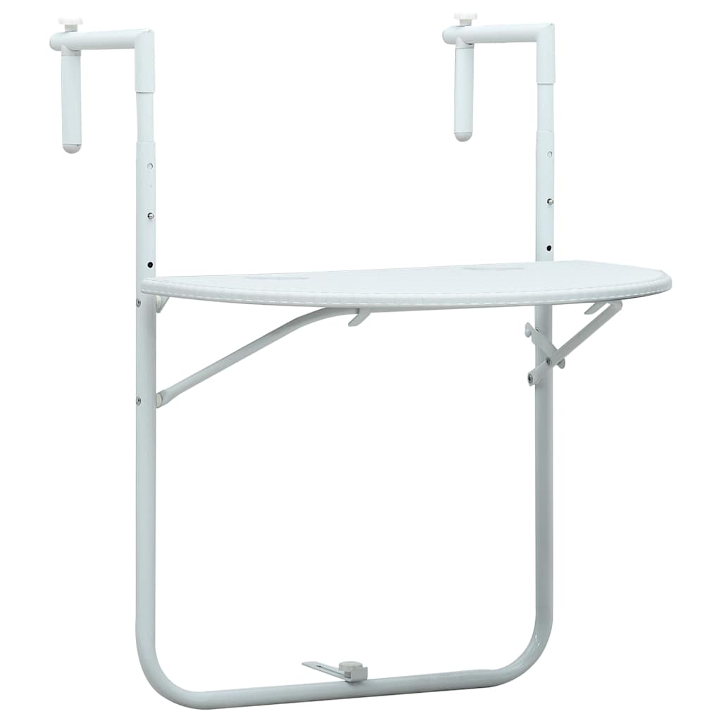 vidaXL Balkon-Hängetisch Weiß 60x64x83,5 cm Kunststoff Rattan-Optik