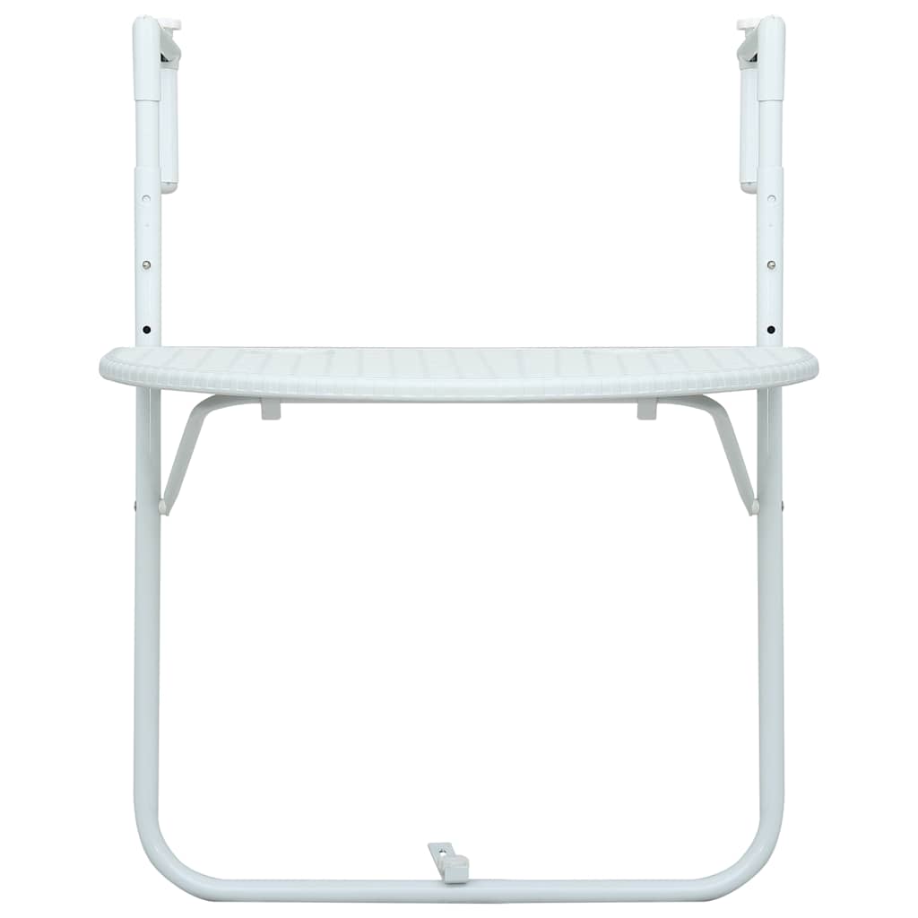 vidaXL Balkon-Hängetisch Weiß 60x64x83,5 cm Kunststoff Rattan-Optik