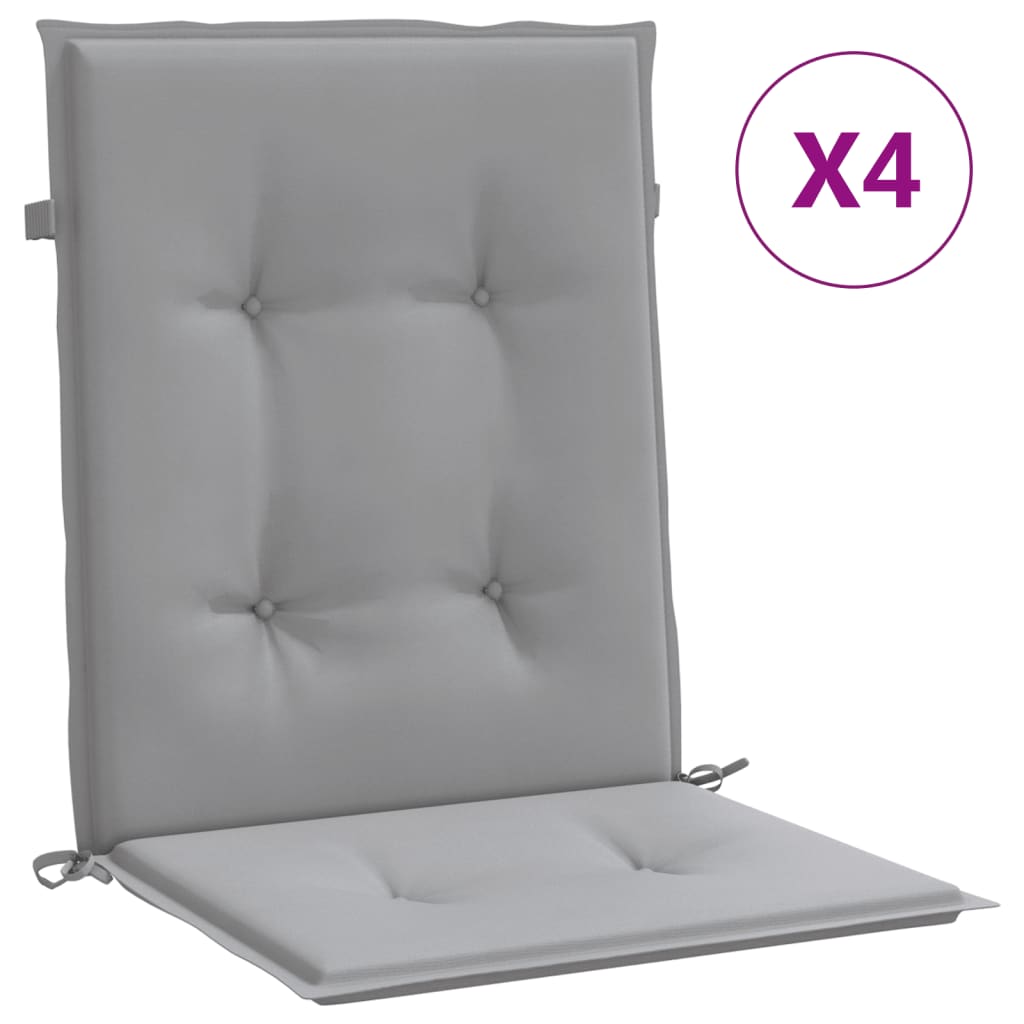 vidaXL Gartenstuhlauflagen für Niedriglehner 4 Stk. Grau Oxford-Gewebe
