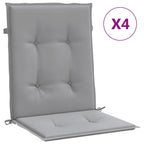 vidaXL Gartenstuhlauflagen für Niedriglehner 4 Stk. Grau Oxford-Gewebe