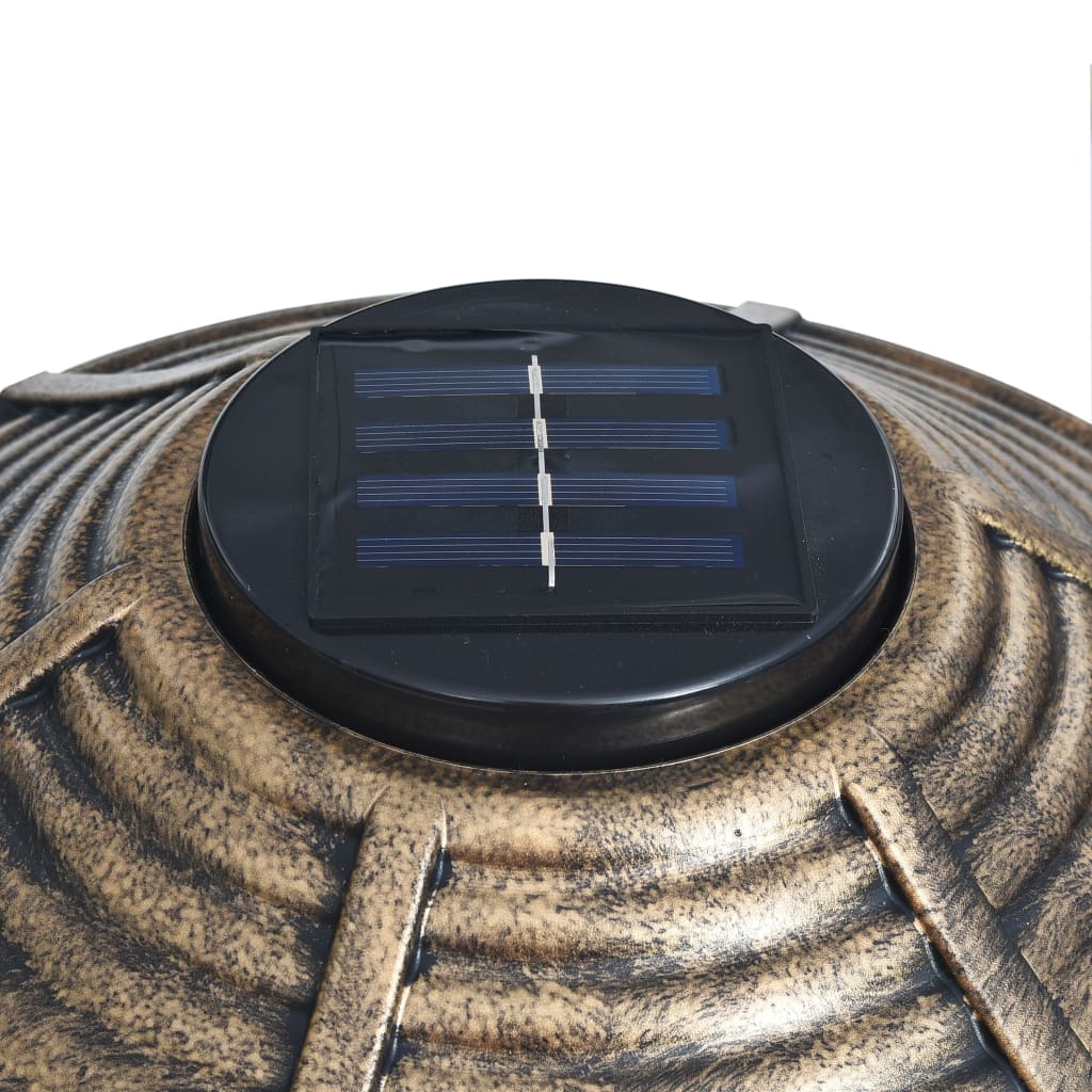 vidaXL Deko Vogelbad mit Solarbetriebenen LED-Leuchten Kunststoff