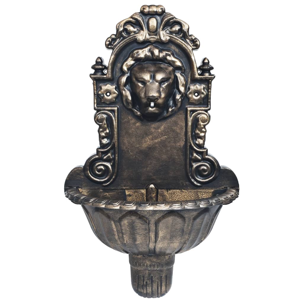 vidaXL Wandbrunnen Löwenkopf Design Bronze