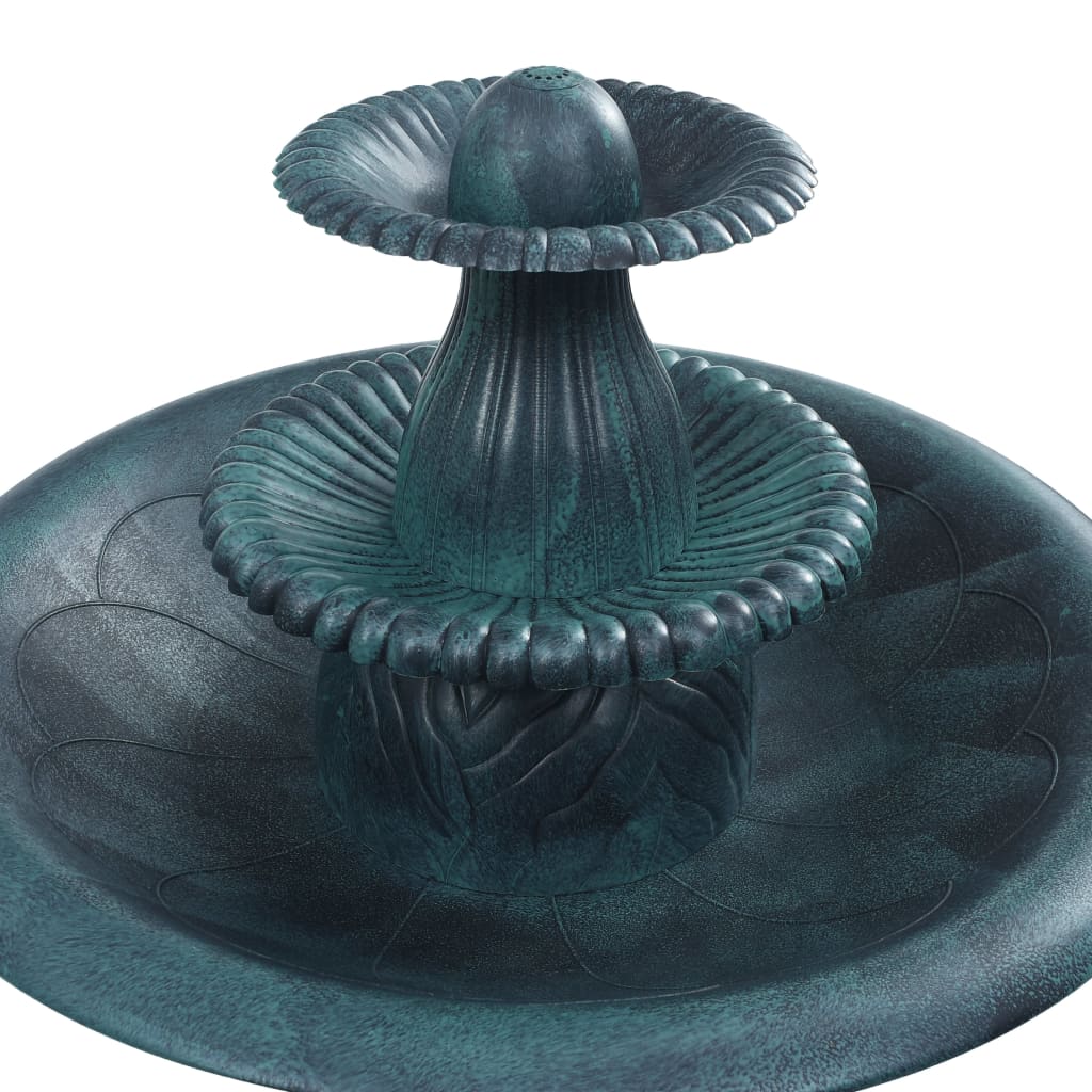 vidaXL Vogelbad mit Springbrunnen Grün 50×91 cm Kunststoff
