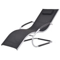 vidaXL Sonnenliege mit Kissen Aluminium und Textilene Schwarz
