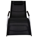 vidaXL Sonnenliege mit Kissen Aluminium und Textilene Schwarz