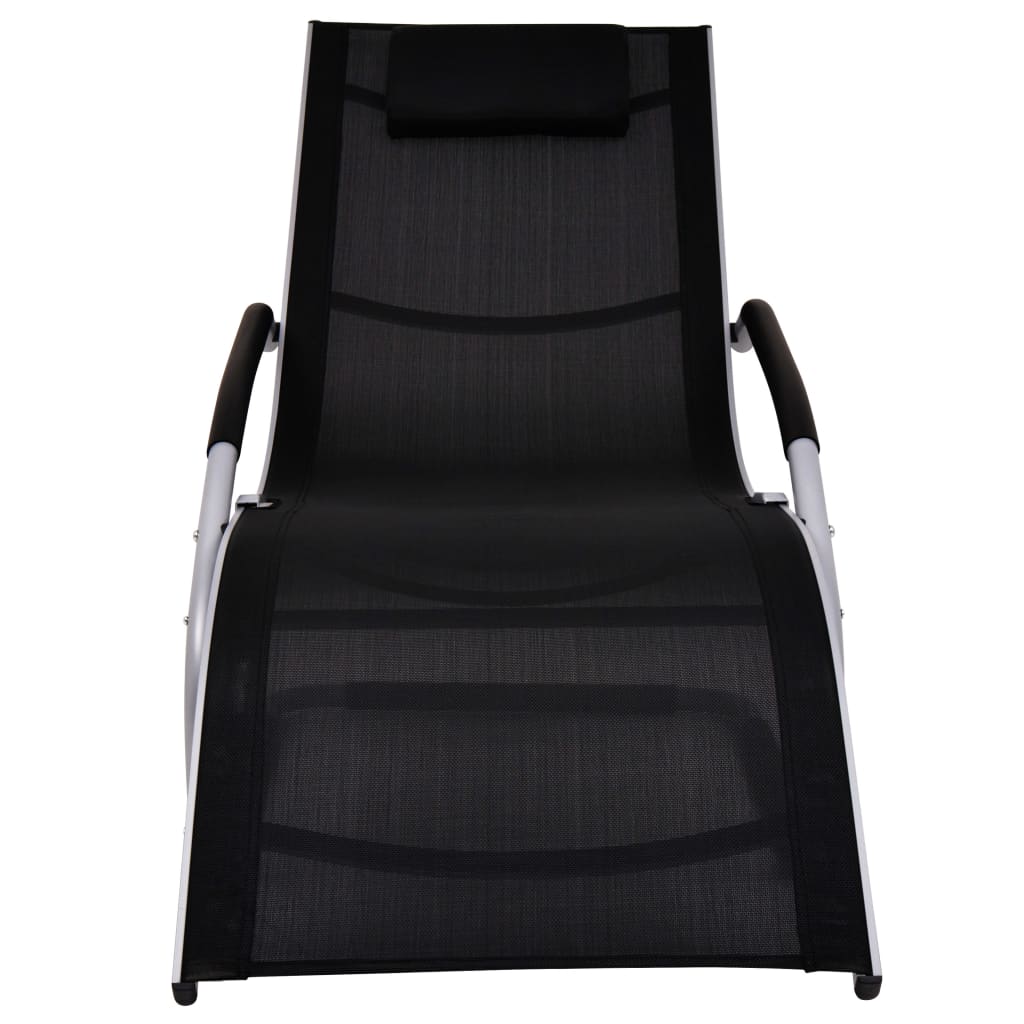 vidaXL Sonnenliege mit Kissen Aluminium und Textilene Schwarz