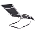 vidaXL Sonnenliege mit Kissen Aluminium und Textilene Schwarz
