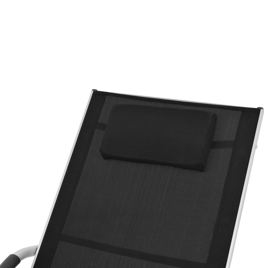 vidaXL Sonnenliege mit Kissen Aluminium und Textilene Schwarz