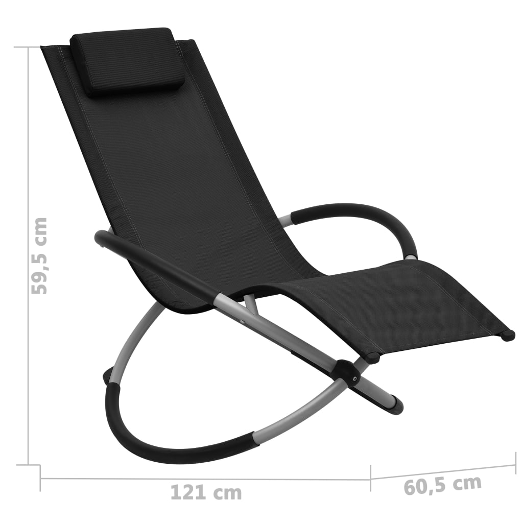 vidaXL Kinder-Sonnenliege Stahl Schwarz