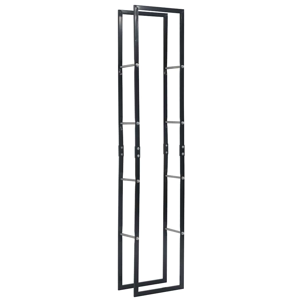 vidaXL Brennholzregal Schwarz Stahl