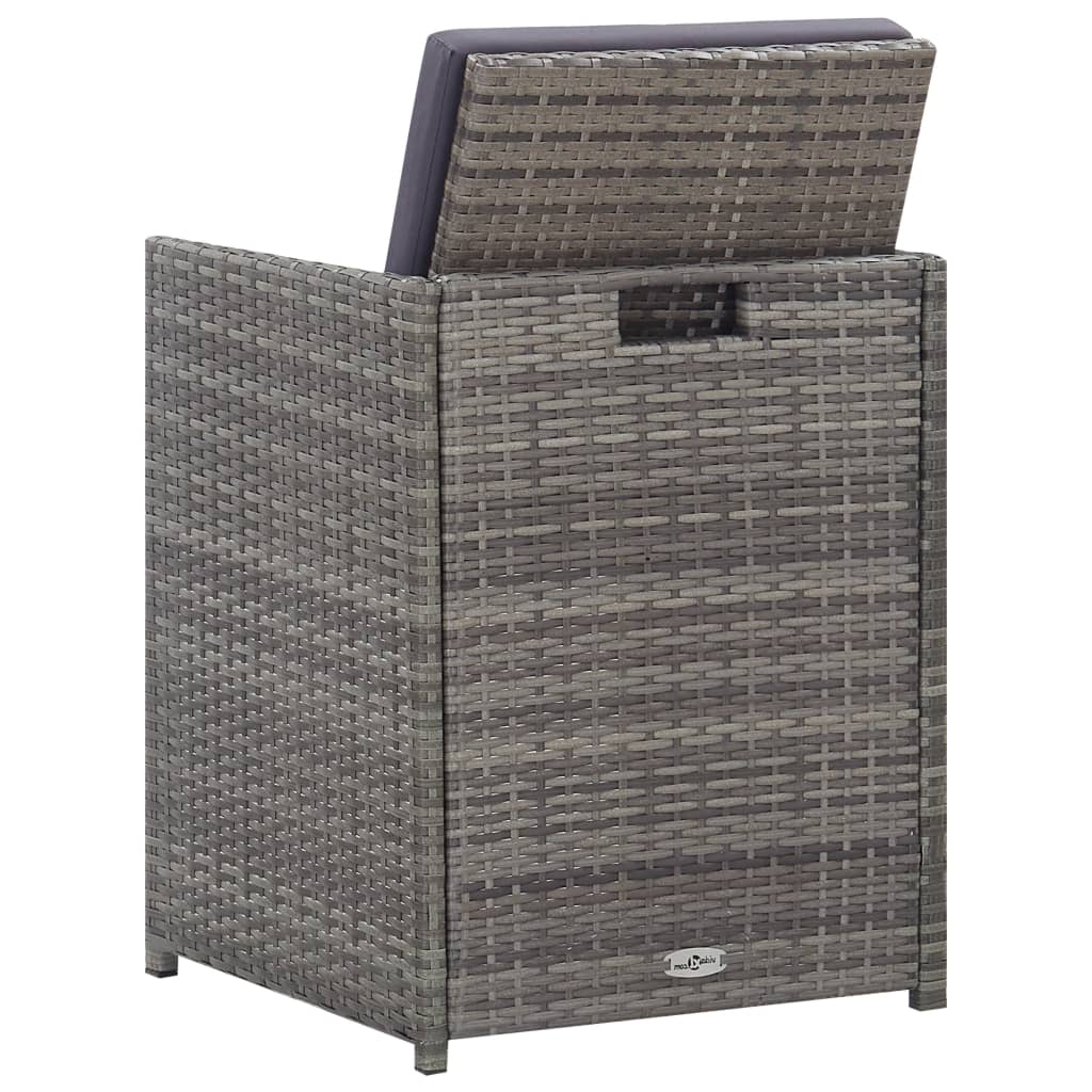 vidaXL 13-tlg. Garten-Essgruppe Poly Rattan und Akazienholz Anthrazit