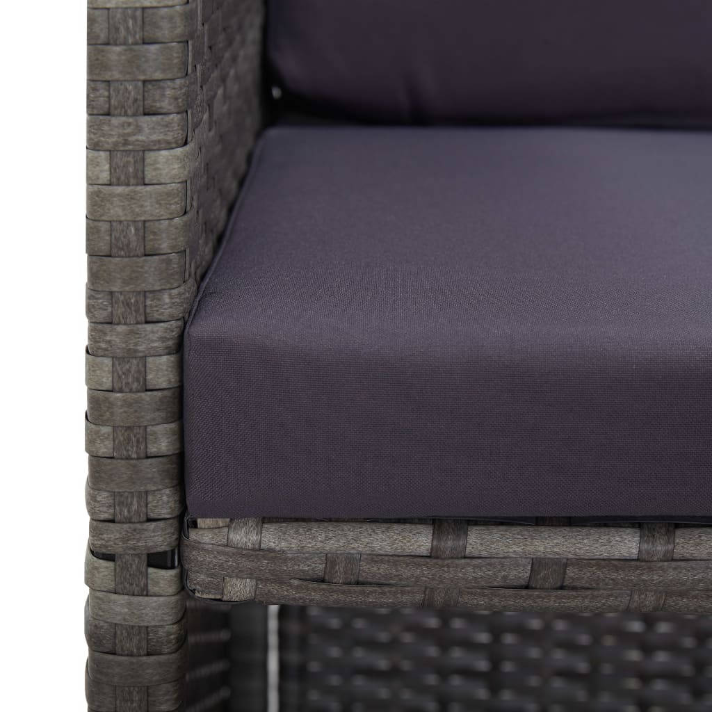 vidaXL 13-tlg. Garten-Essgruppe Poly Rattan und Akazienholz Anthrazit