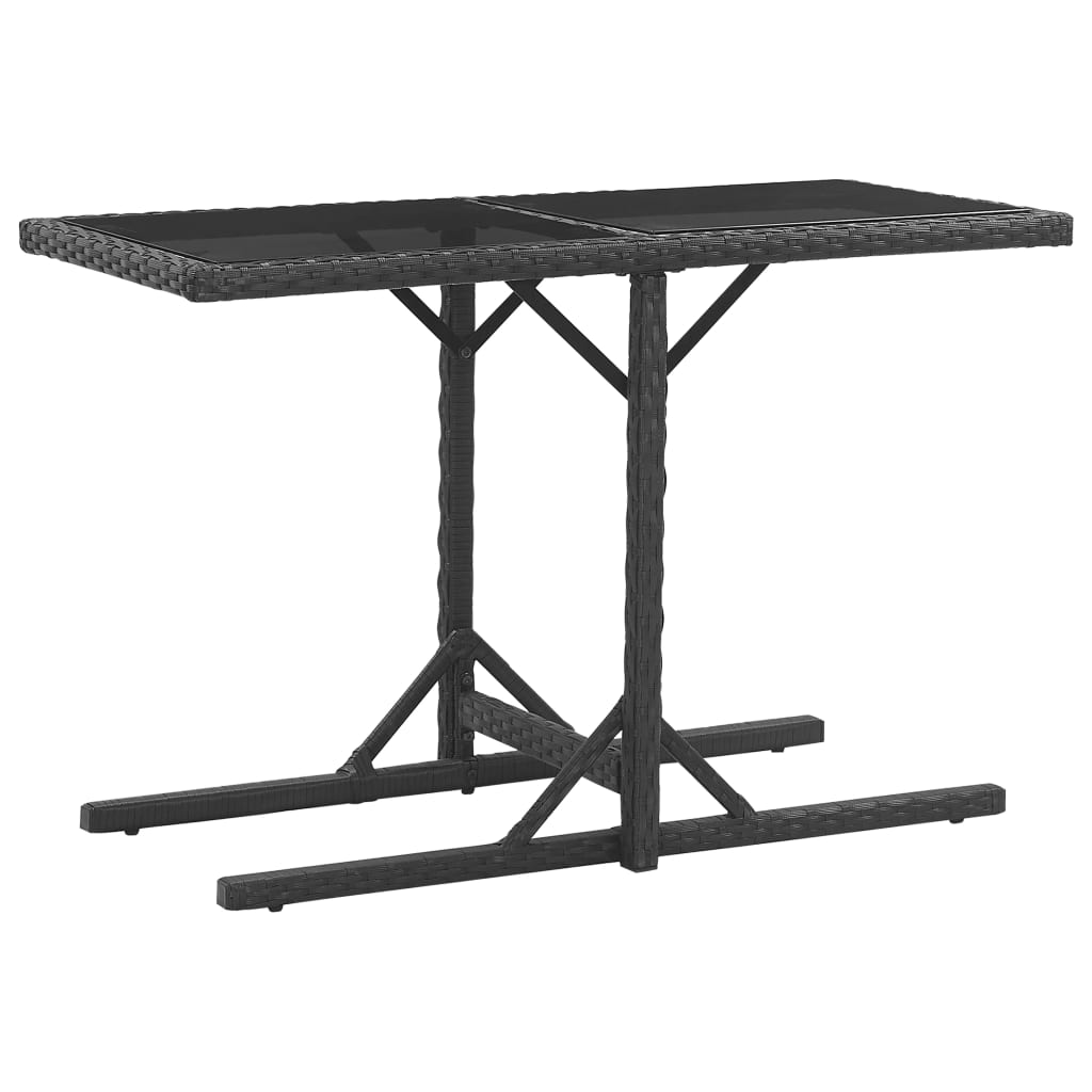vidaXL 3-tlg. Garten-Essgruppe mit Auflagen Poly Rattan Schwarz