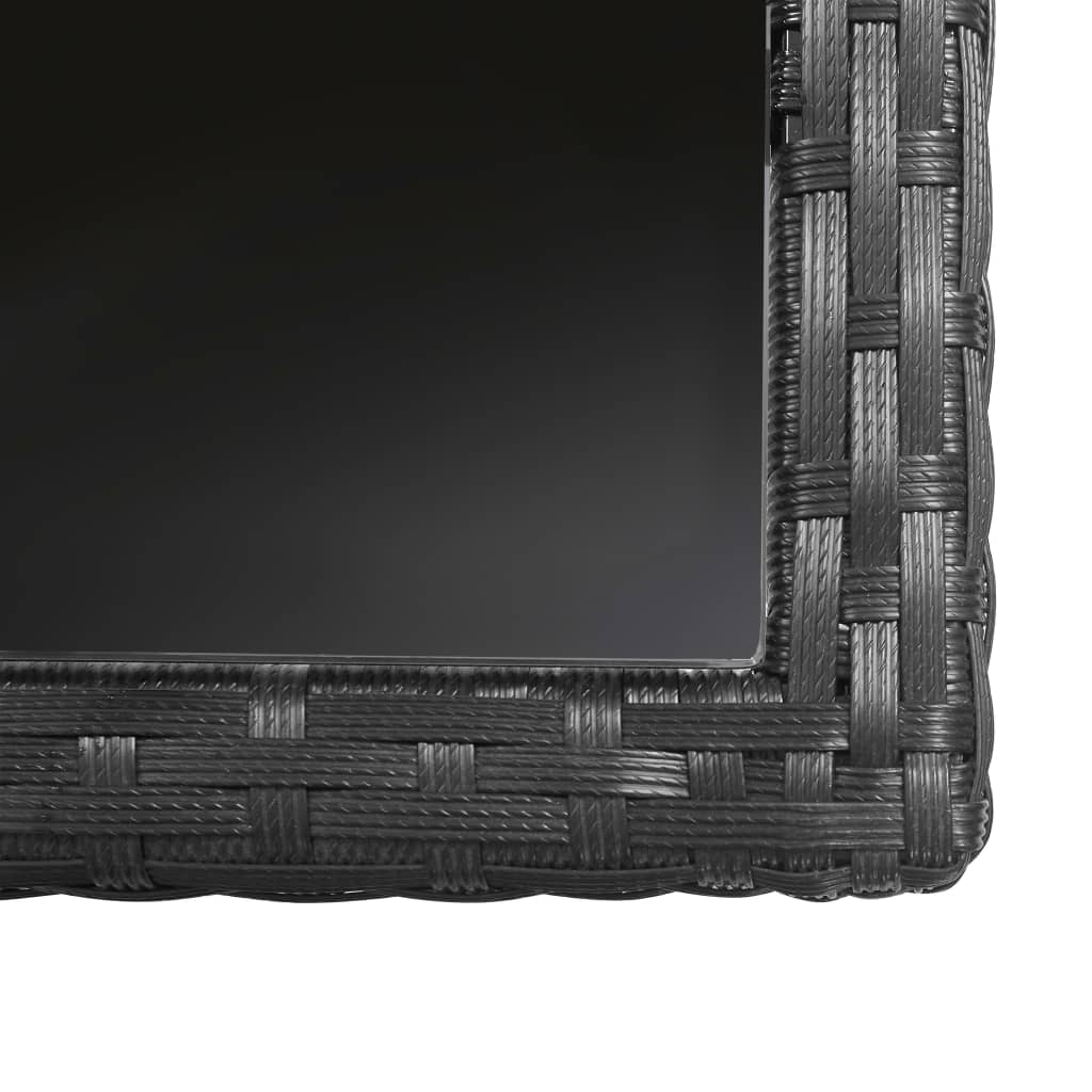 vidaXL 3-tlg. Garten-Essgruppe mit Auflagen Poly Rattan Schwarz