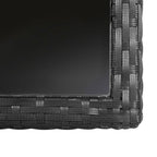 vidaXL 3-tlg. Garten-Essgruppe mit Auflagen Poly Rattan Schwarz